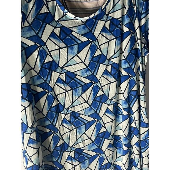 LOGO LORI GOLDSTEIN Abstract Printed Top With Pockets & Striped Tank Twin Set W - Picture 4 of 8